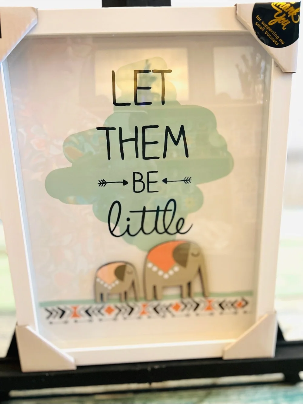 Framed Nursery Wall Art | 11x14 Woodland Elephant Decor | NWT